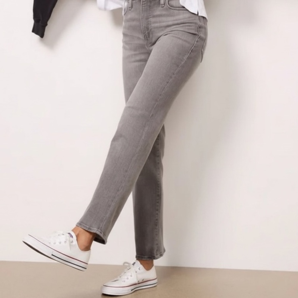 GOOD AMERICAN Good Curve Straight Leg Jeans NWT Grey Stretch Sz 2